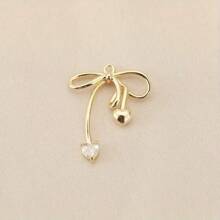 2/4/6Pcs Cubic Zirconia Bow Pendants, Bow Jewelry Accessories For Necklace Making And DIY Crafts