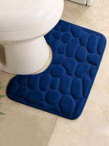 1pc Memory Foam Bath Mat U-Shaped, Commode Outline Carpet, Soft And Comfortable, Super Absorbent, Non-Slip, Thick, Machine Washable, Easy To Dry, Suitable For The Bathroom Home Bathroom Decor Bath Rug Outdoor Rug Door Mat Fall Decor Bathroom Accessories Back To School Entryway Decor - Navy Blue - View 10