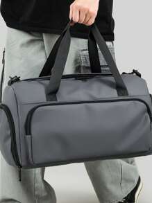 Fashionable High Capacity Lightweight Black Travel Bag - Waterproof Wet/Dry Separated Fitness Organizer With Independent Shoe Compartment, Suitable For School, Fitness, Yoga And Travel Overnight Bag, Gym Bag, Luggage, Weekend Bag, Tote, College Backpack, Luggage, Weekend Bag, Hospital Bag, Holiday Winter Bag For School School Accessories School Stuff