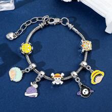 bandai One Piece Bracelets Anime Figure Monkey D. Luffy Pirate Beads Chains DIY Charms Bracelet For Women Jewelry Party Gifts