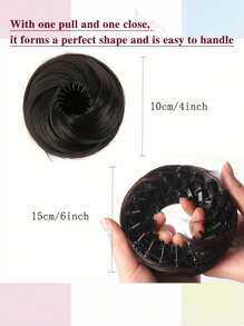 4-Inch Expandable Elegant Women's Hair Bun Maker | High-Temperature Fiber, Suitable For All Hair Types, Safe Adhesive Design, Easy Bun Styling, Fashionable Black Hair Bun Maker