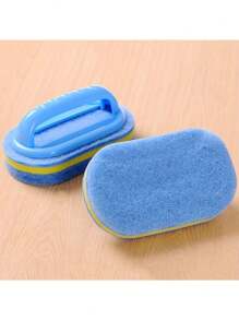 1 pièce Nettoyant pour douche | Éponge à main ergonomique, design bicolore - Brosse de nettoyage manuelle multifonctionnelle, convient pour baignoire, cuisine, salle de bain et plus - Idéal pour nettoyer les carrelages, les marmites, les taches, les accessoires de salle de bain