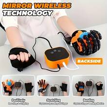 [Última actualización] Accesorios 6 en 1 | Modelo 2025 | Guantes de entrenamiento de masaje de mano inteligente de color naranja, guantes de entrenamiento de la función de la mano, regalo para personas mayores, regalo pensativo, regalo de Navidad perfecto, regalo de Acción de Gracias ideal - Versión de goma plus para mano izquierda - Ver 1