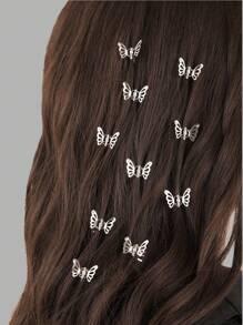 6 PIEZAS Pasadores de pelo pequeños de metal con mariposa, pasadores de pelo mini antideslizantes para flequillo y cabello lateral, estilo Y2K, accesorios de pelo vintage con diseño hueco, pasadores de estilo bohemio elegante para mujeres y niñas, pasadores de verano