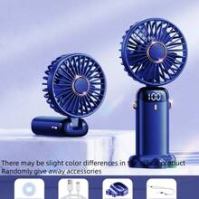New Handheld Small Fan USB Portable Digital Display SilentOffice DeskStudent On Dormitory Charging Outdoor Fan,1PC Portable Handheld Fan, With LED Display, Handheld/Neck/Desk 3 In 1 Personal Small Fans, 90° Foldable Desk Fan With Base, 5 Speed Lash Fans Makeup Fan For Women Mini Portable USB Fans With 6 Speeds