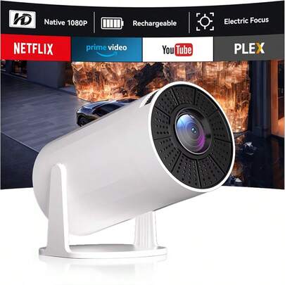 4K Home Theater Projector, 1080P Wireless Connection Projector, Portable Mini Projector. Equipped With The Android 11.0 System, Featuring Automatic Pairing Alignment, Manual Focusing, And High-Definition Decoding. It Is Perfect For Festivals Like Halloween And Christmas.