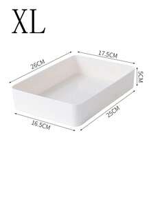 1 Set Thick & Sturdy Plastic Desk Organizer Boxes For Home Office, Kitchen, Bathroom, Makeup Supplies - White - View 11