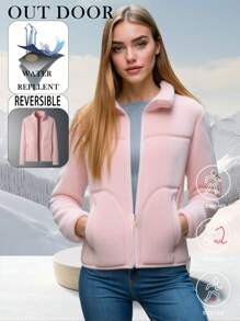 Jesienne dwustronne, ciepłe bluzy dla par z polaru koralowego/wełny jagnięcej/aksamitu koralowego, na zimę