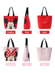 Disney Bolsa portátil para el almuerzo con diseño de dibujos animados de Disney, estilo Minnie Mouse, linda para estudiantes, trabajadores de oficina, picnics, almuerzos