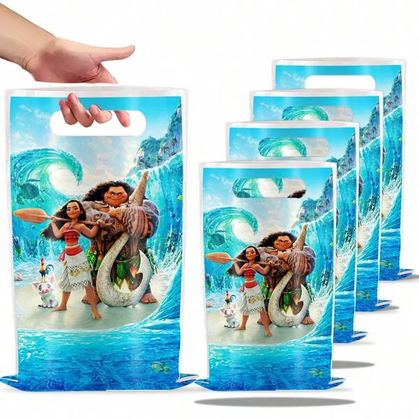 Theme Party Gift Bags, Cute Underwater Style Durable Plastic Bags For Birthday, Christening, Christmas, And Easter Celebration Events, Vibrant Ocean Design