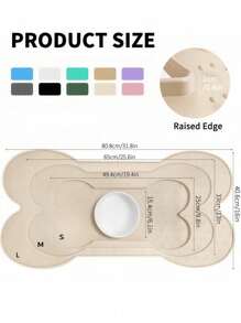 1 peça de jogo americano em formato de osso, tapete antiderrapante de silicone para comida de cachorro, tapete para tigela de cachorro mais grosso, jogo americano para animais de estimação, alimentador de gato à prova d'água com borda elevada, tapetes de alimentação para filhotes e gatinhos, adequado para cães de pequeno e médio porte, bandeja de alimentação para gatos