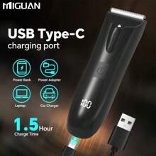 1 pieza Recortadora eléctrica de vello corporal para hombre, color negro, con carga USB, apta para Body, barba, piernas y brazos, afeitado, afeitado, regalo de vacaciones. Capacidad de batería 500mAh