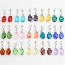 30pcs/120pcs 8*13mm Crystal Glass Smooth Flat Teardrop Pendant Beads, 20pcs/Pack 13*22mm Net Teardrop Colorful Small Pendant, DIY Jewelry Accessories For Earrings, Necklaces, Car Decor, Floral Weaving