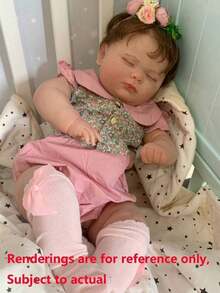 Realistic 60cm 24inch Sleeping Reborn Baby Doll with 3D-paint Skin Soft Vinyl Newborn Girl Cloth Body Doll With Vascular Vein Like Real Art Baby Toy - Muñeca bebé durmiendo - Ver 5