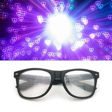 1 pieza Gafas divertidas de efectos especiales surtidas, gafas de difracción, para usar en Navidad, Acción de Gracias, San Valentín, fiestas de bodas, regalo dulce para feriados