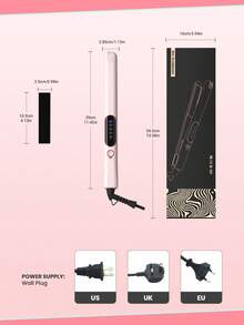 1pc Ceramic 2 In 1 Hair Straightener And Curler Iron, Professional Titanium Flat Iron,Hair Straightening Irons With Fast Heating, Dual Voltage, Auto Off, With Glove & 2 Clips - View 12