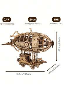 Puzzle drewniane 3D, zestawy modeli sterowców dla dorosłych, zestaw do budowy modeli, łamigłówka dla dorosłych do budowy rękodzieła mechanicznego