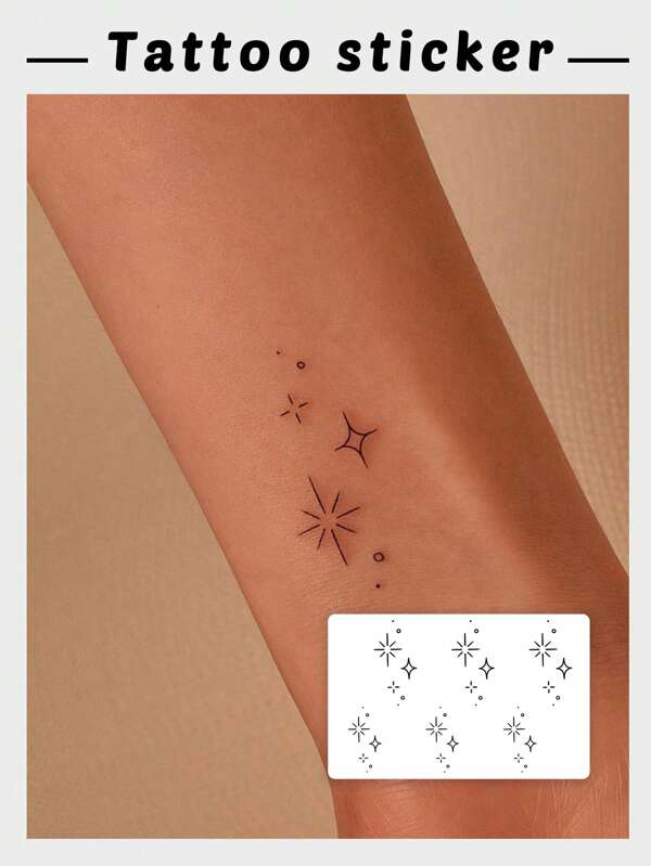 1 Eenvoudig Delicaat Tijdelijke Tattoo Sticker met
Lijnpatroon. Niet-reflecterend, Waterdicht Transpiratie en voor Eenmalig gebruik