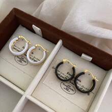 Elegantes pendientes de aro redondos con diseño floral bohemio, pendientes circulares coloridos, estilo de moda de nicho para mujeres