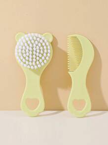 2pcs/Set Baby Cartoon Bear Brush Set, Newborn Baby Anti-Dandruff Brush