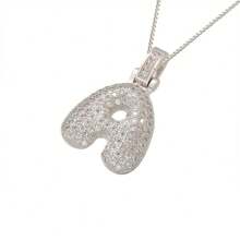 1pc Fashionable Gold A-Z 26 Bubble Letter Pendant Necklace, Suitable For Men & Women Daily Wear