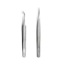 FADVAN 1/2Pcs Eyelash Tweezers Extension Black/Silver/Gold Stainless Steel Superhard Tweezers Straight And Bend Tweezer Eyebrow Volume Tweezers Set Makeup Tool High Precision Anti-Static Tweezers