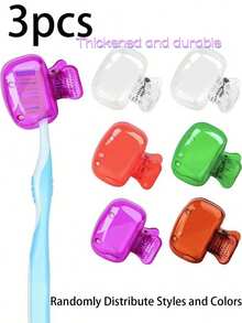 5pcs/3pcs/2pcs Toothbrush Head Protective Cover - Travel Dustproof Storage Box - Travel Storage Clip - Dust Cap - Compact Portable Box - Home Toothbrush Holder Back To School - Multicolor - View 19