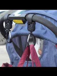 2pcs Baby Stroller Hooks For Bag, Electric Bottle Car Hanging Hook, High Landscape Car Hook Rotating Car Hanging Buckle Accessories-Hard Plastic, Light And Strong - Black - View 6