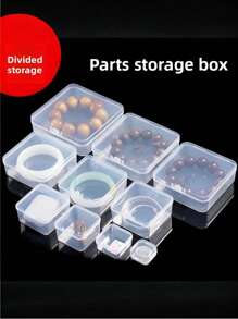 1 pezzo Mini scatola di plastica trasparente piccola, scatola per gioielli, scatola per tappi per le orecchie, scatola organizer per accessori, scatola per l'immagazzinaggio di ganci per pesca, scatola per medicinali