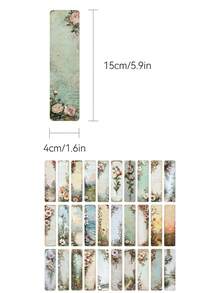 30 件复古鲜花书签创意风景阅读卡 DIY 装饰页夹 返校 - 彩色 - 查看 6