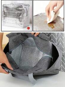 1pc Custom Name Portable Insulated Lunch Bag, Printed With Golf Clubs, Large Capacity Lunch Box Bag, Double Pocket Lunch Bag, Suitable For Students, Beginners And Office Workers, Large Capacity Student Meal Thick Aluminum Foil Portable Insulated Box,