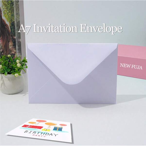 50 sobres blancos tamaño A7, de 5x7 pulgadas, adecuados para tarjetas de 5x7, fiestas, fotos, notas de agradecimiento, postales, cumpleaños, bodas, invitaciones, graduaciones, envío de tarjetas de felicitación, baby shower, bautizo, de 5.25 x 7.25 pulgadas/13.3x18.4 cm (Blancos)