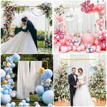 1 Set Metall Quadratischer Ballonbogen Rahmen, Geburtstag Bridal-Shower Hochzeit Jahrestags Gender Enthüllungs Party Hinterhof Hintergrund Dekoration Ballonbogen Ständer, Ballonbogen Zubehör, geeignet zum Kombinieren mit Gazevorhängen, künstlichen Blumen und Ballons