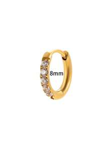 Toppiercing 1 Stück modischer 6-14mm Edelstahl Zirkonia Knorpel-Creolen