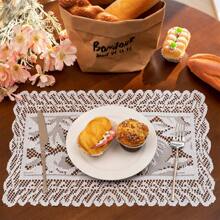 1pc Square Lace Sunflower Placemat, French Lace Luxury Placemat Heatproof Mat For Plates Bowls Fruit Tray Tabletop Decoration