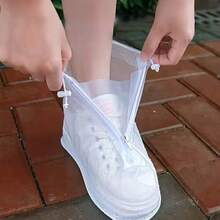 1 Pair Travel Outdoor Cycling Thickened Wear-Resistant Mid-Top Rainproof Shoe Covers, Rainy Season Rainproof, Waterproof And Anti-Slip Shoe Covers, Outdoor Cycling Water Play Foot Covers, Summer/Winter Warm Men's And Women's Outdoor Rain Boots And Rain Shoes, Anti-Slip And Wear-Resistant Rain Shoe Covers, Rainy Day Travel Anti-Slip And Rainproof Shoe Covers Are Not Disposable