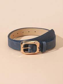 1pc Women's Square Buckle PU Leather Look Vintage Dress Belt, Matching For Jeans, Pants, Dresses, Versatile Accessory - Gold Square Buckle Belt - View 17
