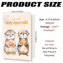 Otter Holy Aperoli Card, Aperol Spritz Card, Funny Card For Girlfriends And Friends With Cute Otter Motif, Best Friend Gift