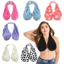 Women's Multi-Purpose Absorbent Towel Bra - Dual-Sided Plush Coral Fleece,Convenient And Absorbent Breathable Towel Bra,Suitable For Beach, Sports, Indoor Daily Wear And Feeding