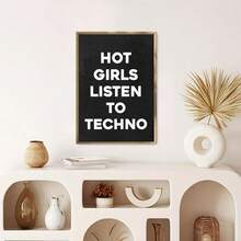 Set de 1 pieza/3 piezas Impresiones de arte de pared de lienzo con diseño de texto de moda moderno, "Chicas escuchando ", regalo único y original, muy adecuado para decoración de sala, baño, dormitorio, estudio, pasillo, oficina, apartamento, Sin marco/Enmarcado