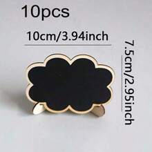 10Pcs Mini Blackboard Display Panel Decoration, Home Decoration Signs, Mini Message Board Display Wooden Blackboard, Suitable For Wedding, Baking Display, Hotel, Banquet, Dessert, Table Cards
