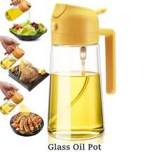 1/2pcs Oil Sprayer Bottle, Kitchen Oil Dispenser Bottle, 2-In-1 Olive Oil Mister And Oil Dispenser, Oil Spray Bottle For Cooking, Kitchen, BBQ, Salad, Baking, 470ml/15.8OZ