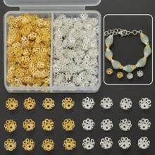 300pcs/Box Random Color Mixing + Random Color Mixing/Golden+Silvery/Golden+White K/KC Golden+Silvery/KC Golden+White K/White K+Silvery Little Cup Shaped Beads Caps For DIY Jewelry Making, Accessories & Parts