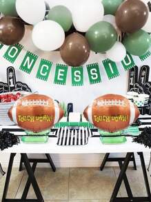 99 Stücke/Set Fußball Bogen Dekorationsset, enthält Fußball Folienballons, grüne, khakifarbene, weiße Latexballons, geeignet für Themenfeiern, Geburtstage, Sportdekorationen, Innen- und Außenfotorequisiten