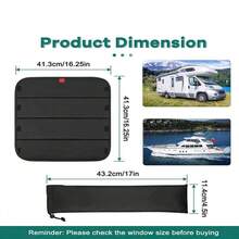 1 Set RV Skylight Thermal Insulation Cover, Waterproof Sunshade Canvas For Travel Trailer, Foldable RV Windshield And Awning Cover - Multicolor - View 5
