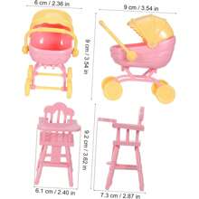 1 Set Carrito de muñeca en miniatura, Cochecito realista con trona para muñecas que fomenta el juego imaginativo para el rol, accesorios para casa de muñecas