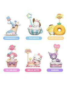 Sanrio 1pc Sanrio Sweets Series Blind Box Memo Pad Stand Desk Figurine, Kuromi And My Melody, Ideal Gift For Girls,For School Supplies,Back To School