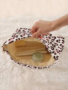 1 件便携式豹纹化妆包，双面图案拉链化妆袋，多功能旅行洗漱用品收纳包，秋季装饰，秋季装饰，房间装饰 - 彩色 - 查看 3