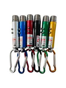 Kit Com 12 Unidades De Mini Lanterna Laser Led Feixe De Luz Ponteiro 3 Em 1 (12+LASER) - Multicolorido - Visão 6