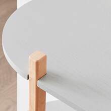 SoBuy Bookshelf Multifunctional Shelf Standing Shelf With 2 Shelves Coffee Table Sideboard Grey And Natural WHT Approx. 100x88x33cm HSTR01-H-HG - Grey - View 9